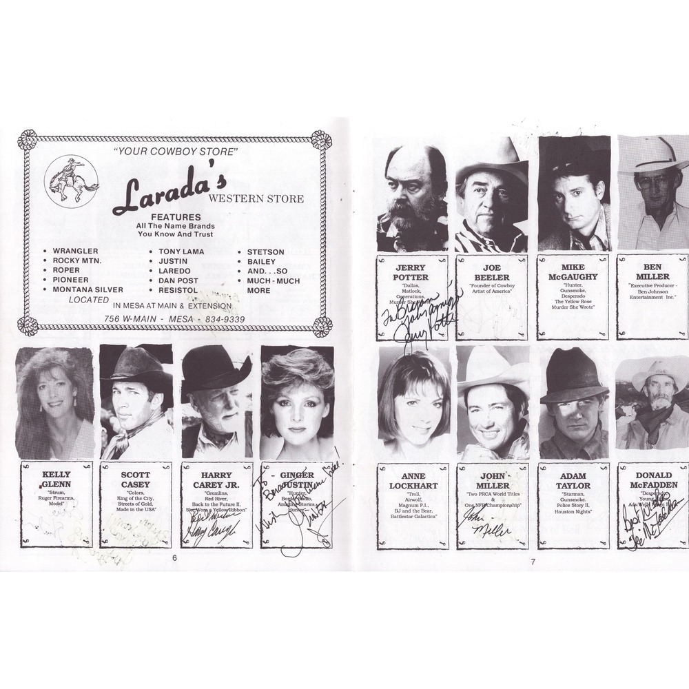 1993 Ben Johnson Rodeo Program SIGNED x25 Ben Johnson Harry Carey Jr Buck Taylor - Picture 5 of 8